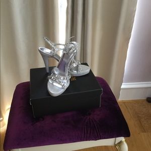 Sparkly silver heels